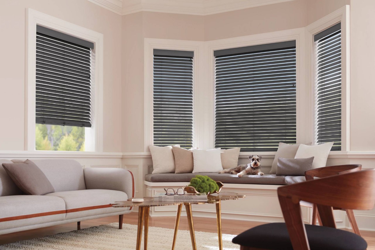 Hunter Douglas Parkland® Wood Blinds with PowerView® Automation near Bellevue, Washington (WA)